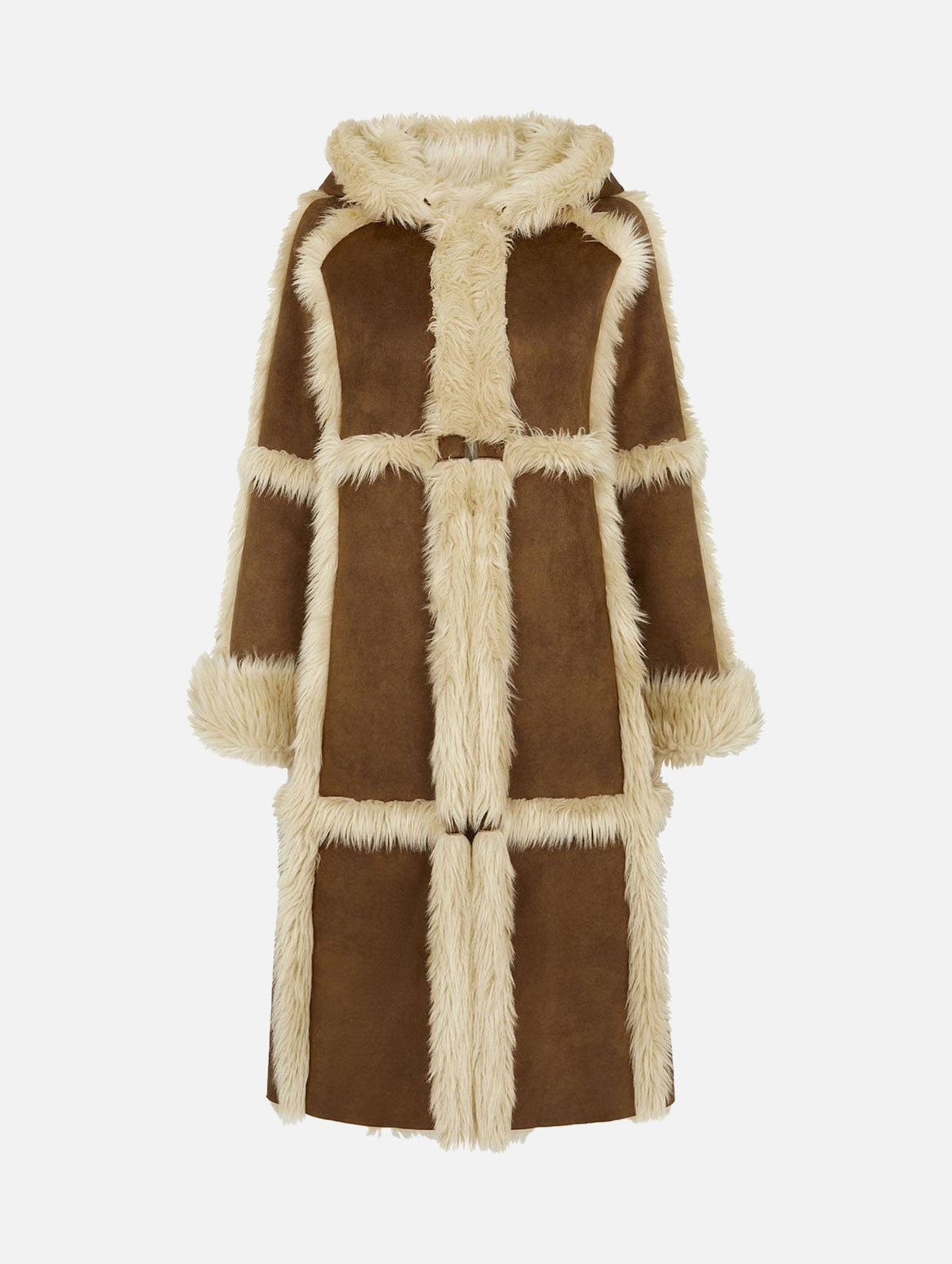 Tilly Coat in Brown & Cream