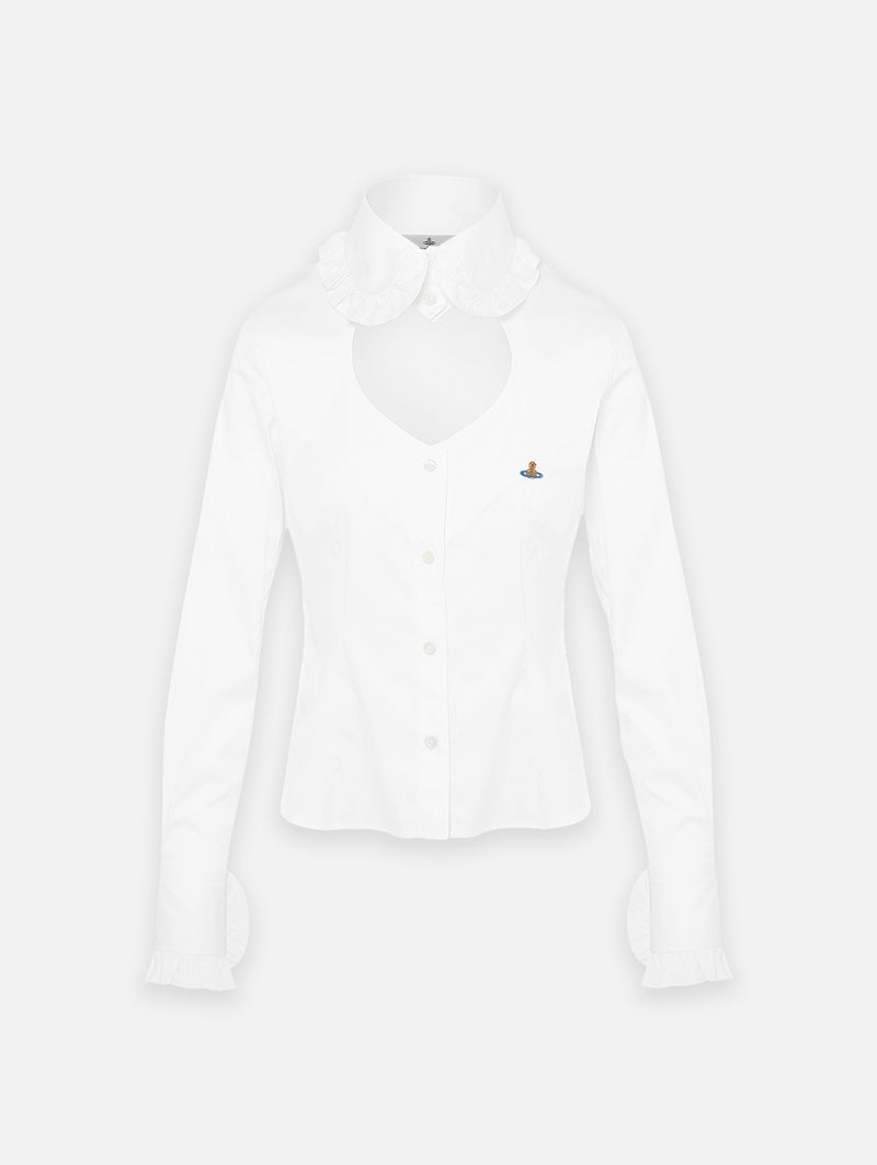 Toulouse Cotton Frill Shirt in White