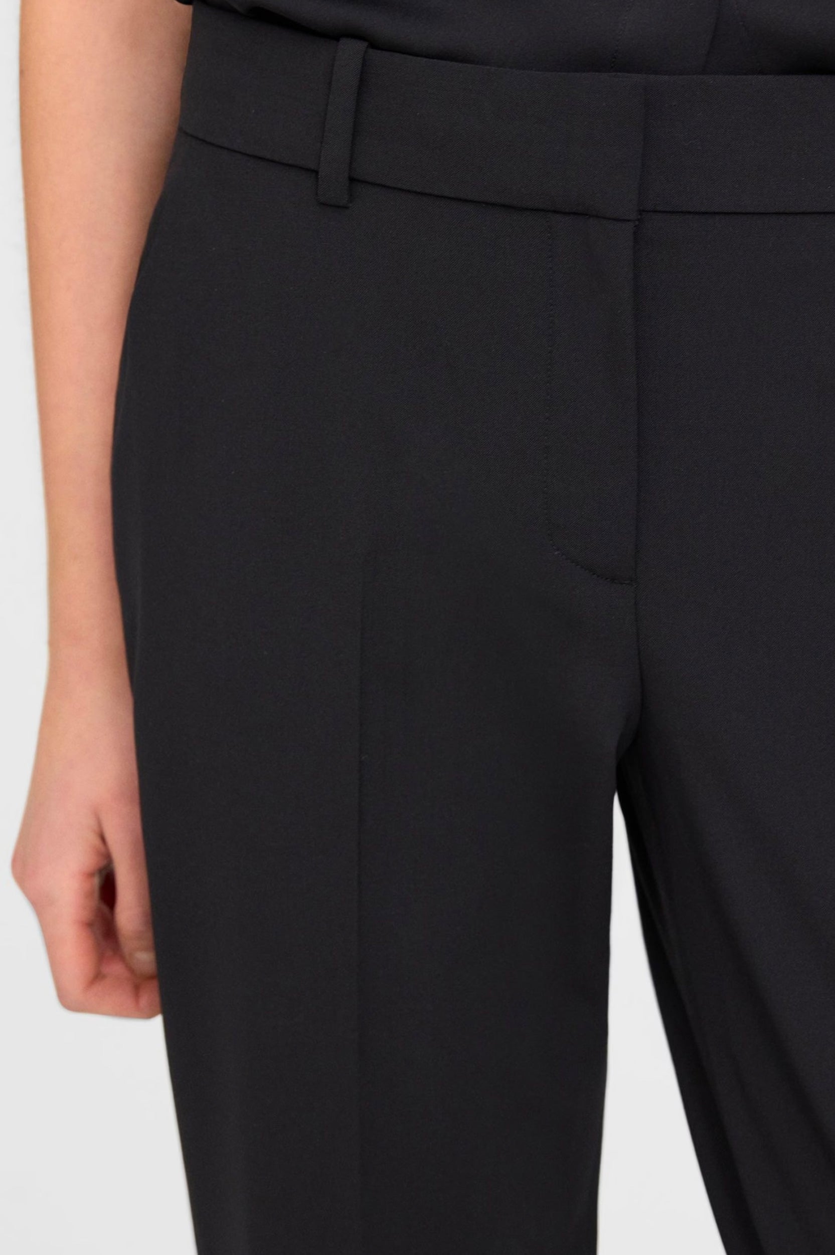 Treeca Black Pant in Admiral Crepe