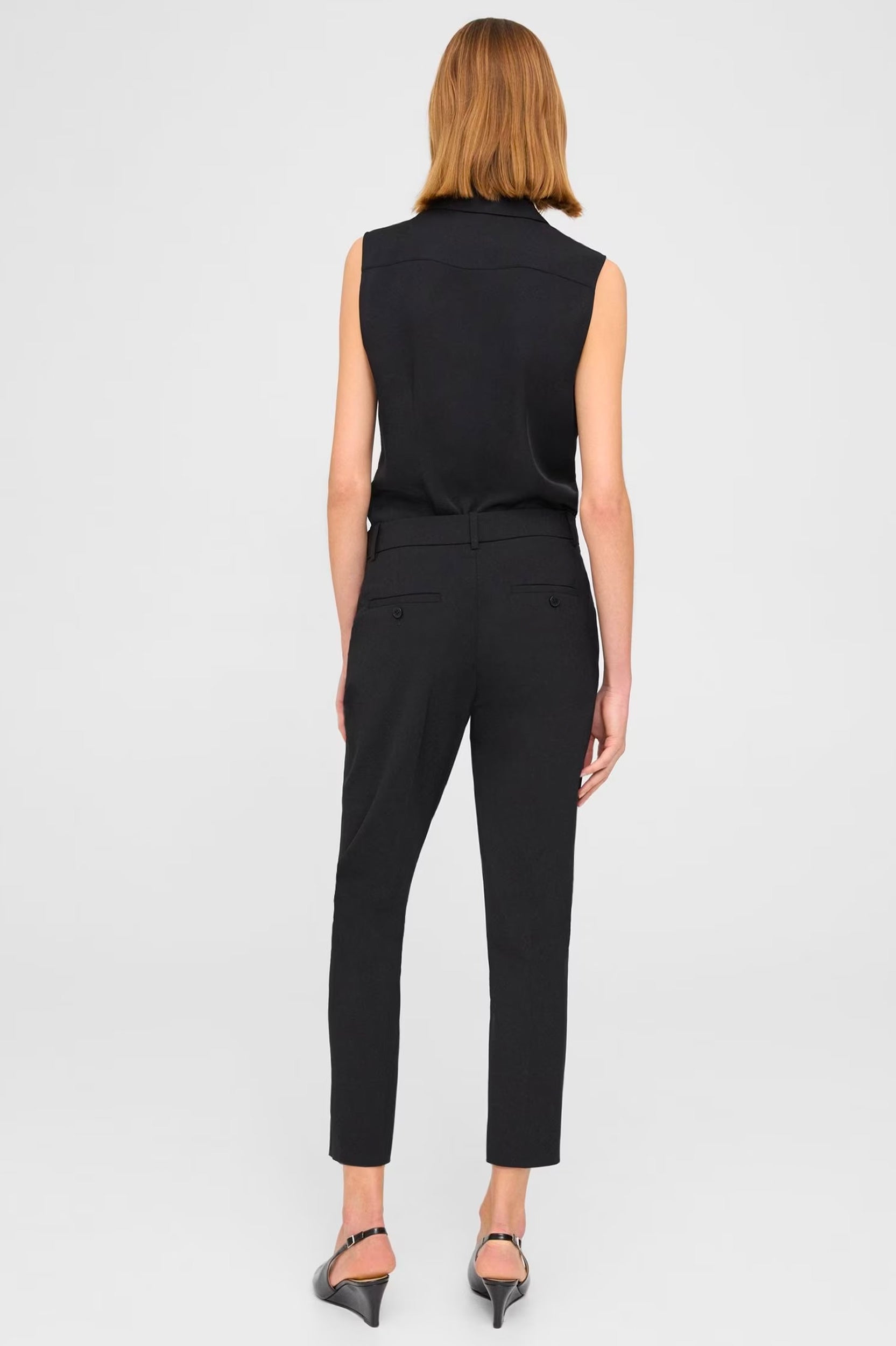 Treeca Black Pant in Admiral Crepe