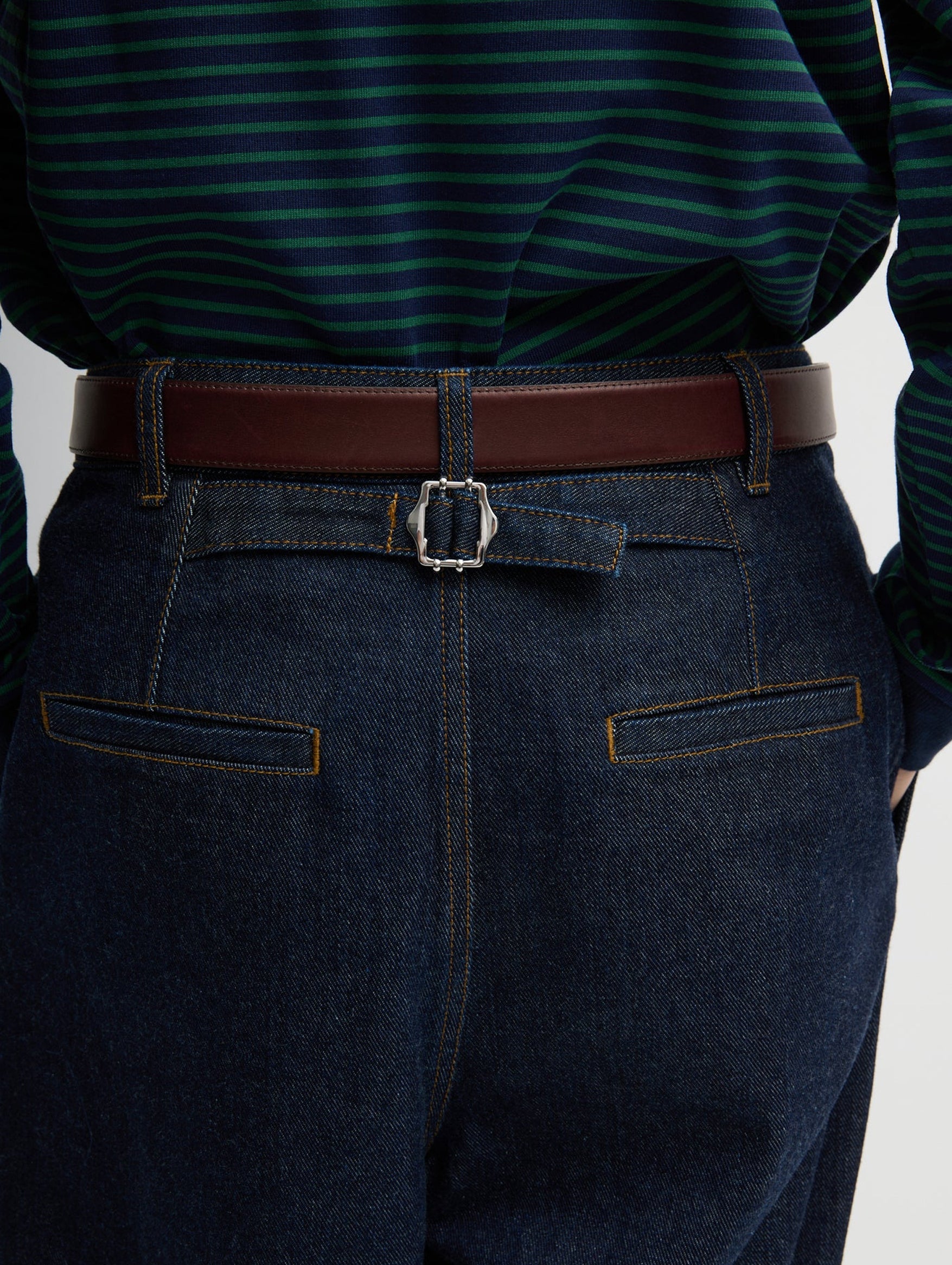 Triple Pleat Jean in Indigo