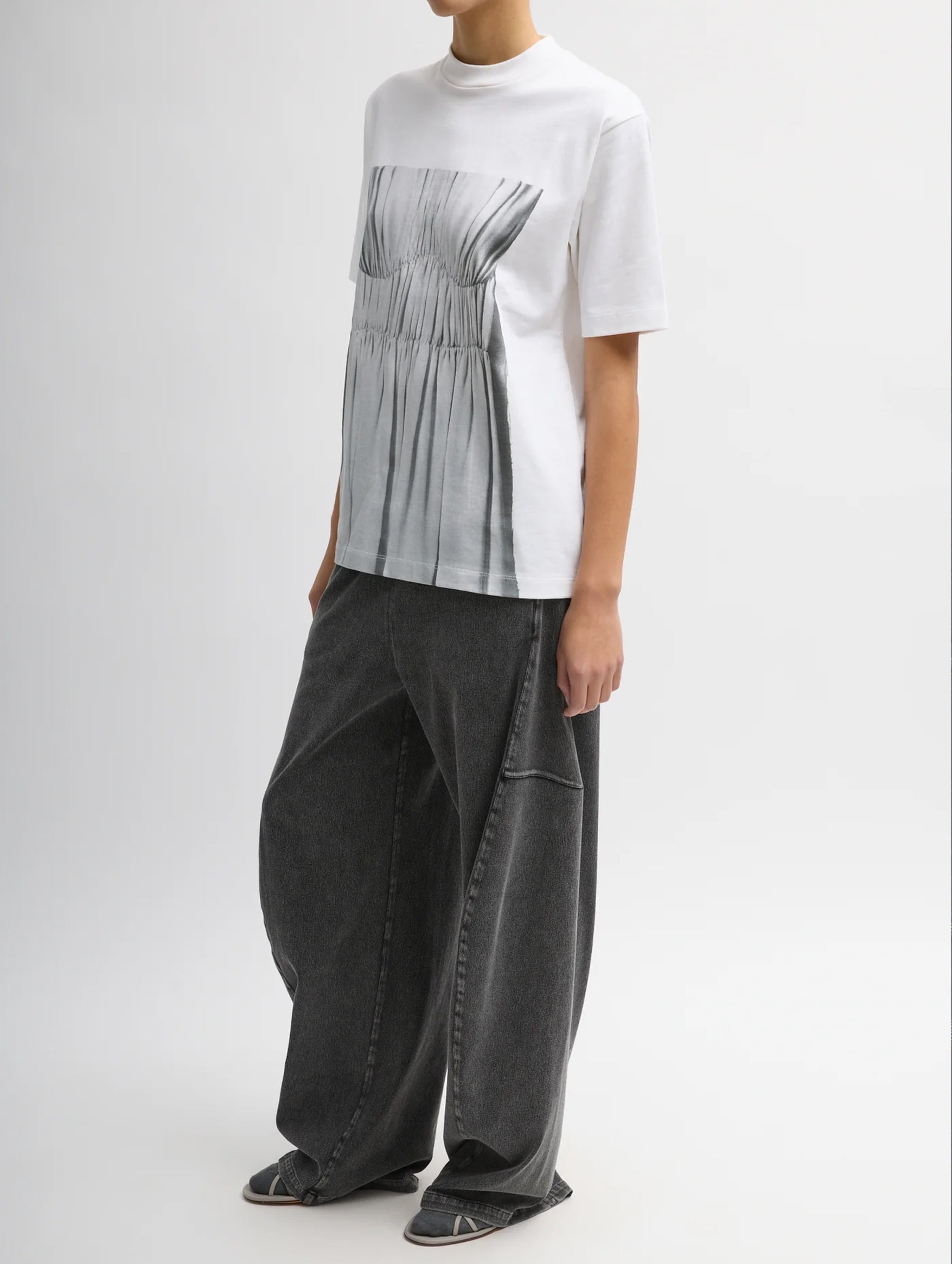 Trompe L'oeil Printed T-Shirt in White