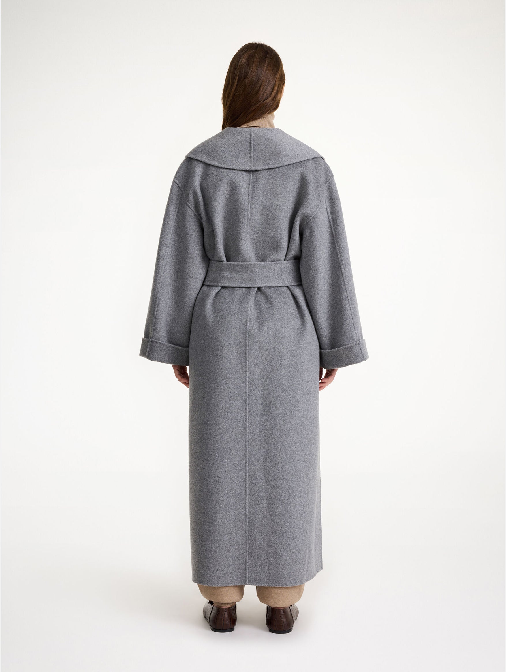 Trullem Wool Coat in Grey Melange