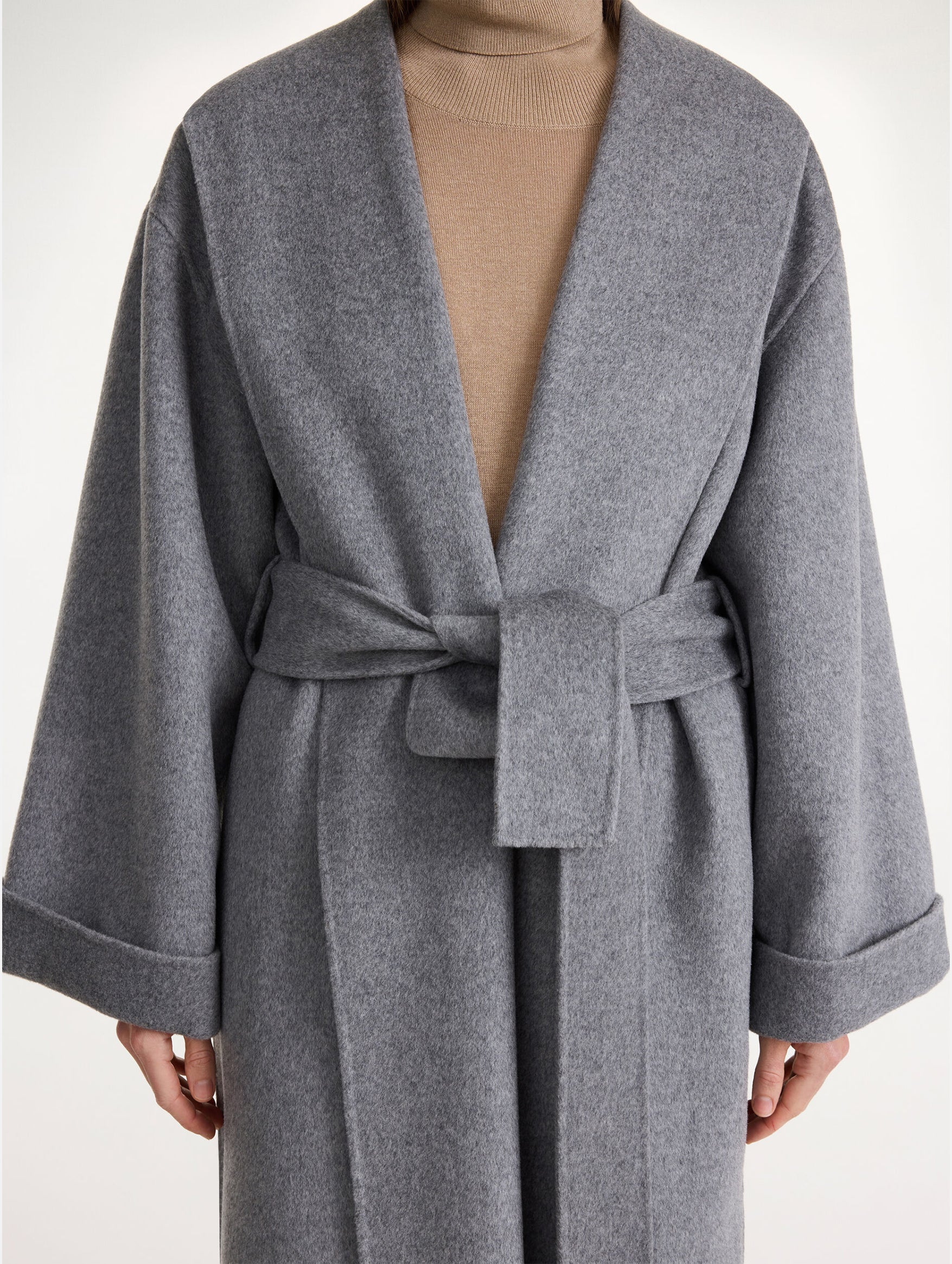 Trullem Wool Coat in Grey Melange