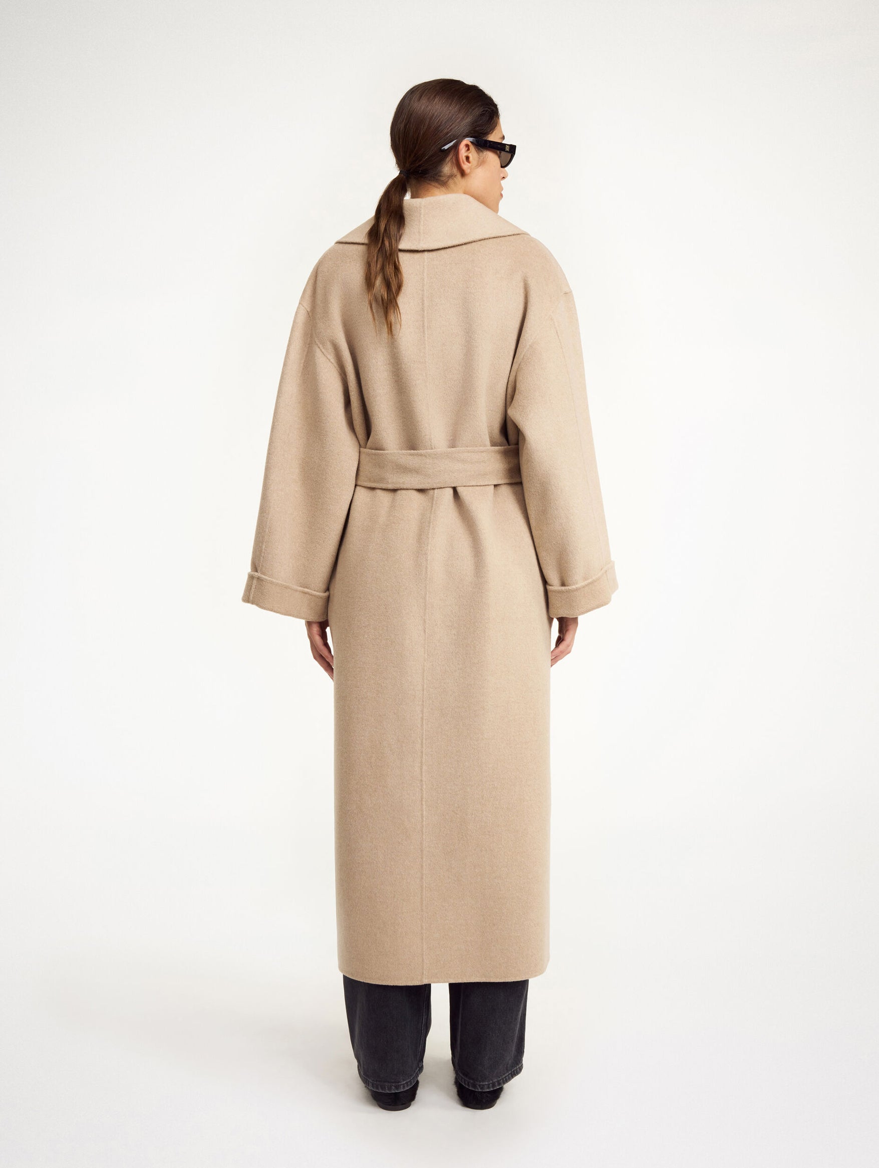 Trullem Wool Coat in Grey Brown