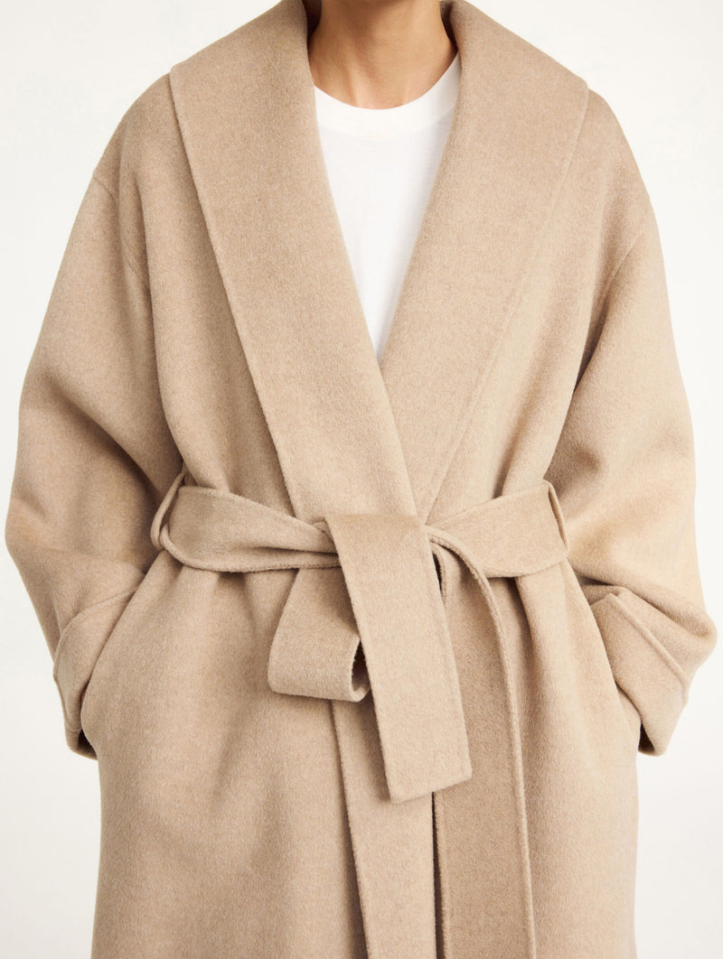 Trullem Wool Coat in Grey Brown