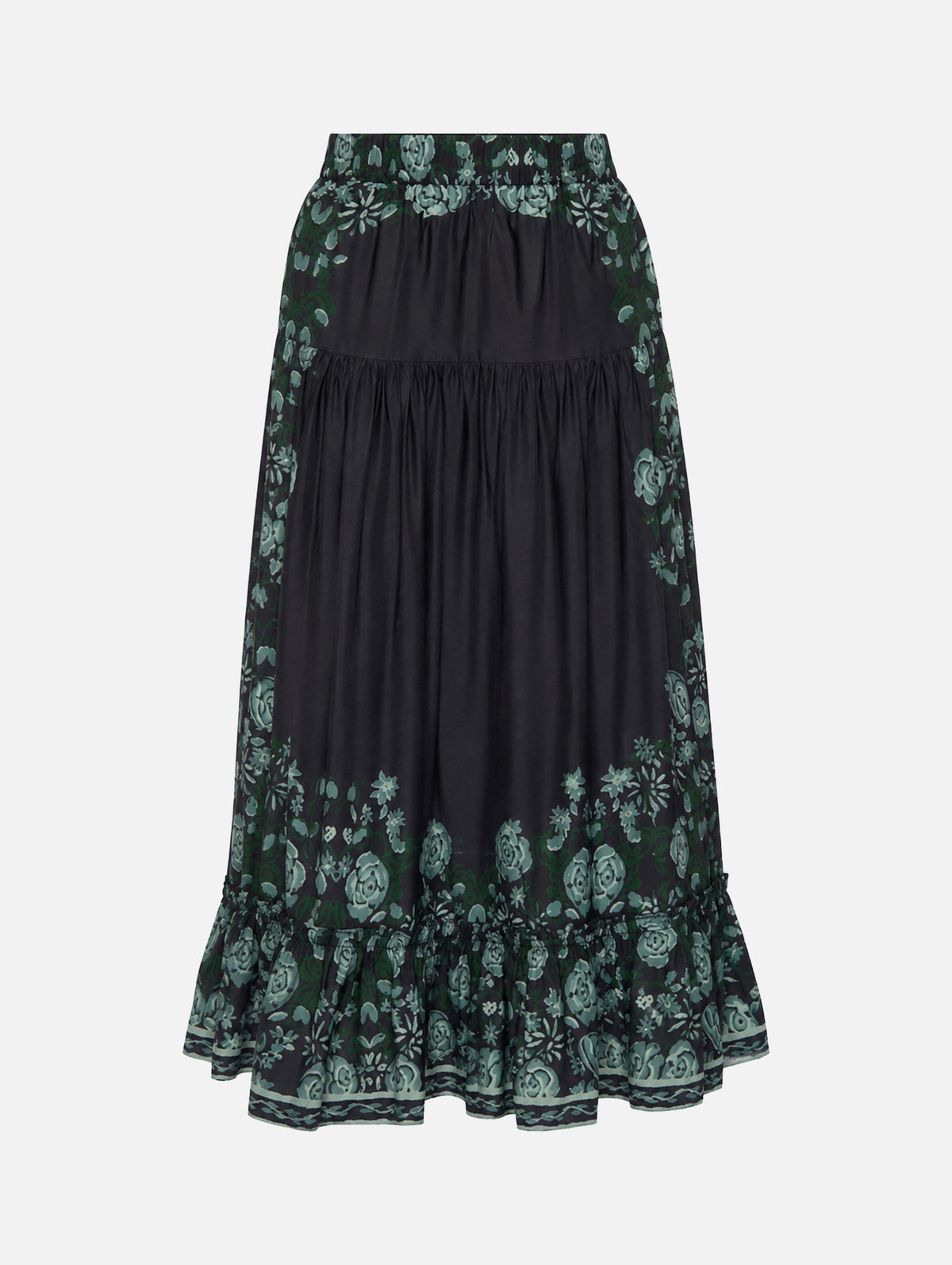 Tulla Skirt in Green/Black Multi