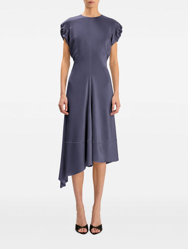 Twist Shoulder Dress in Eclipse