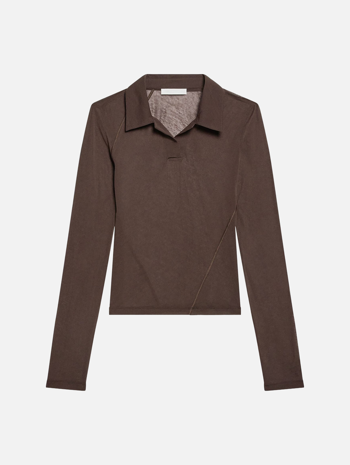Twisted Long-Sleeve Polo in Bistre