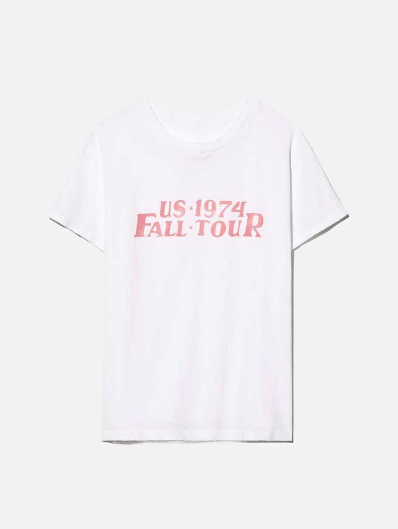 Printed Brady Tee in White Red Print
