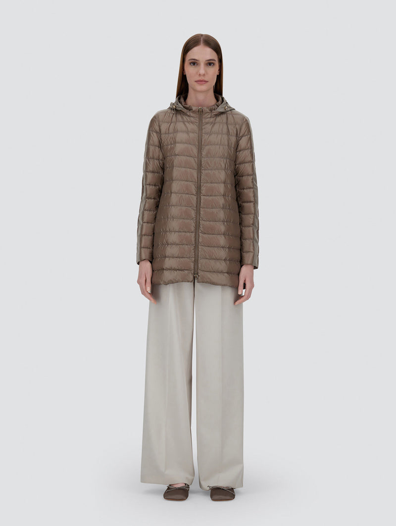 Ultralight Nylon and Techno Taffeta Jacket in Dove Grey