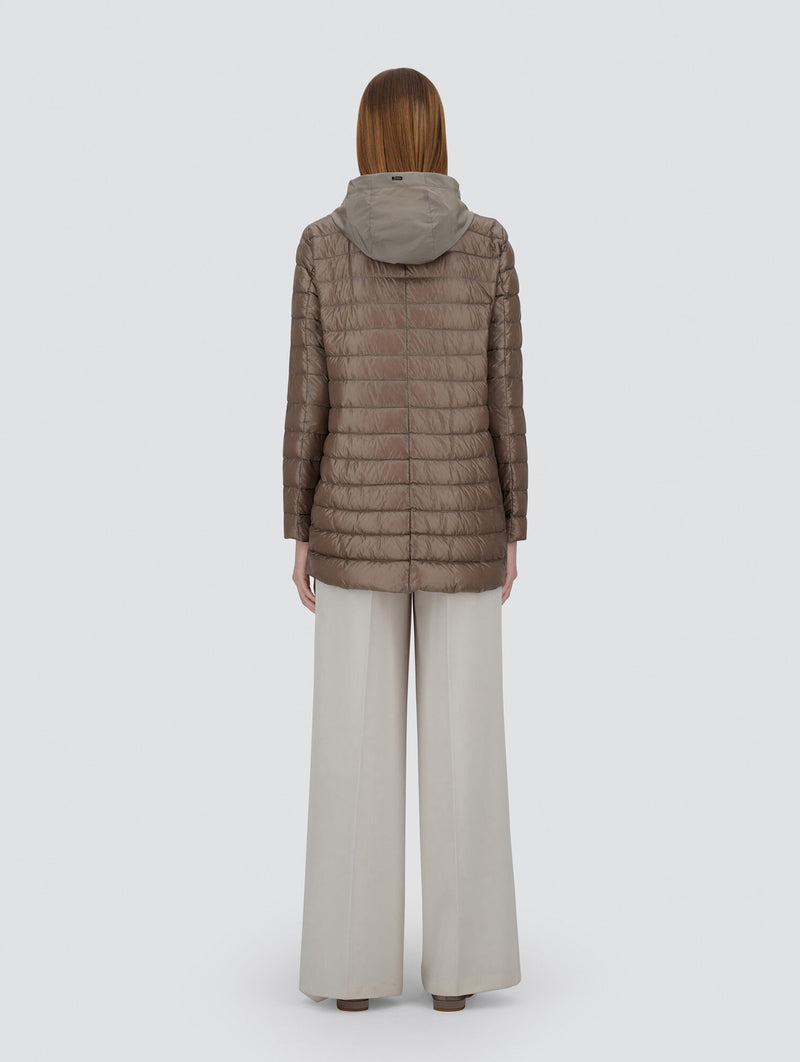 Ultralight Nylon and Techno Taffeta Jacket in Dove Grey