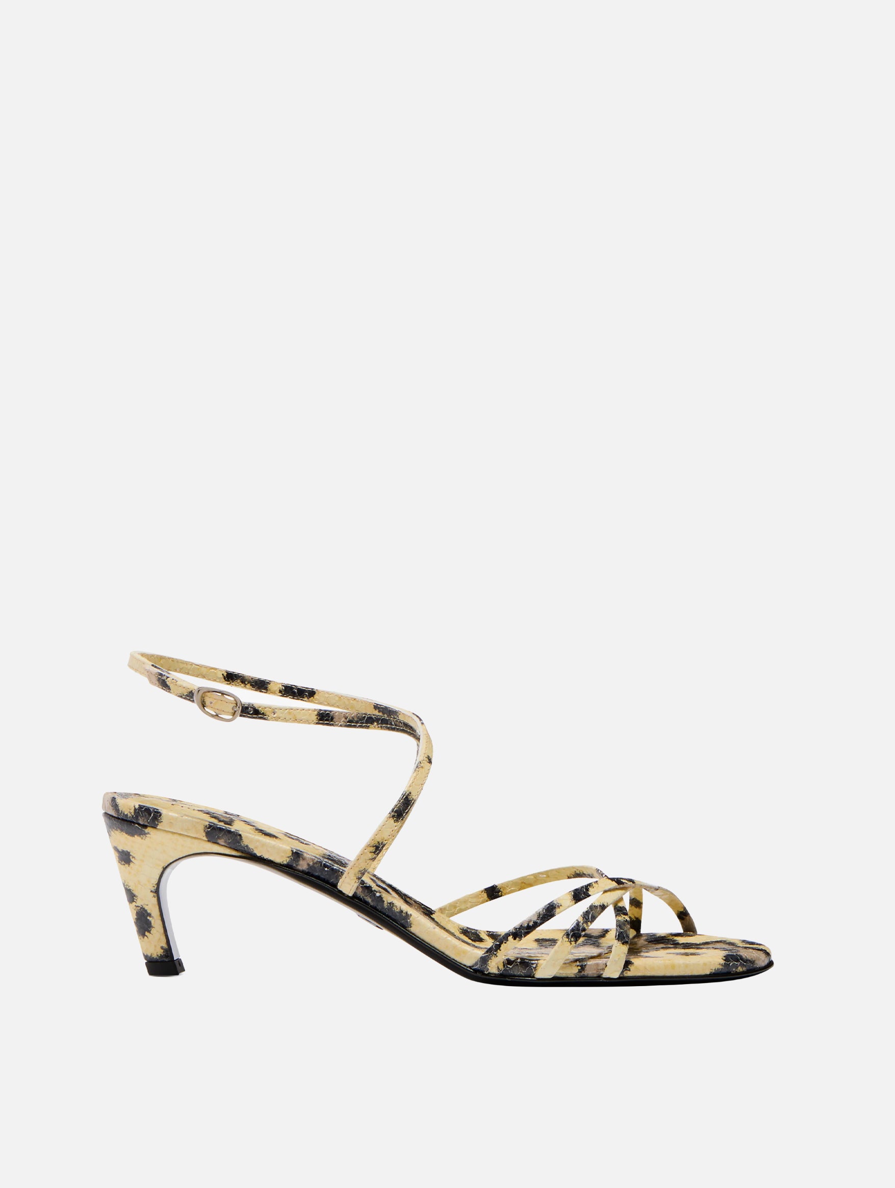 Uma Ankle Strap Sandals in Embossed Python