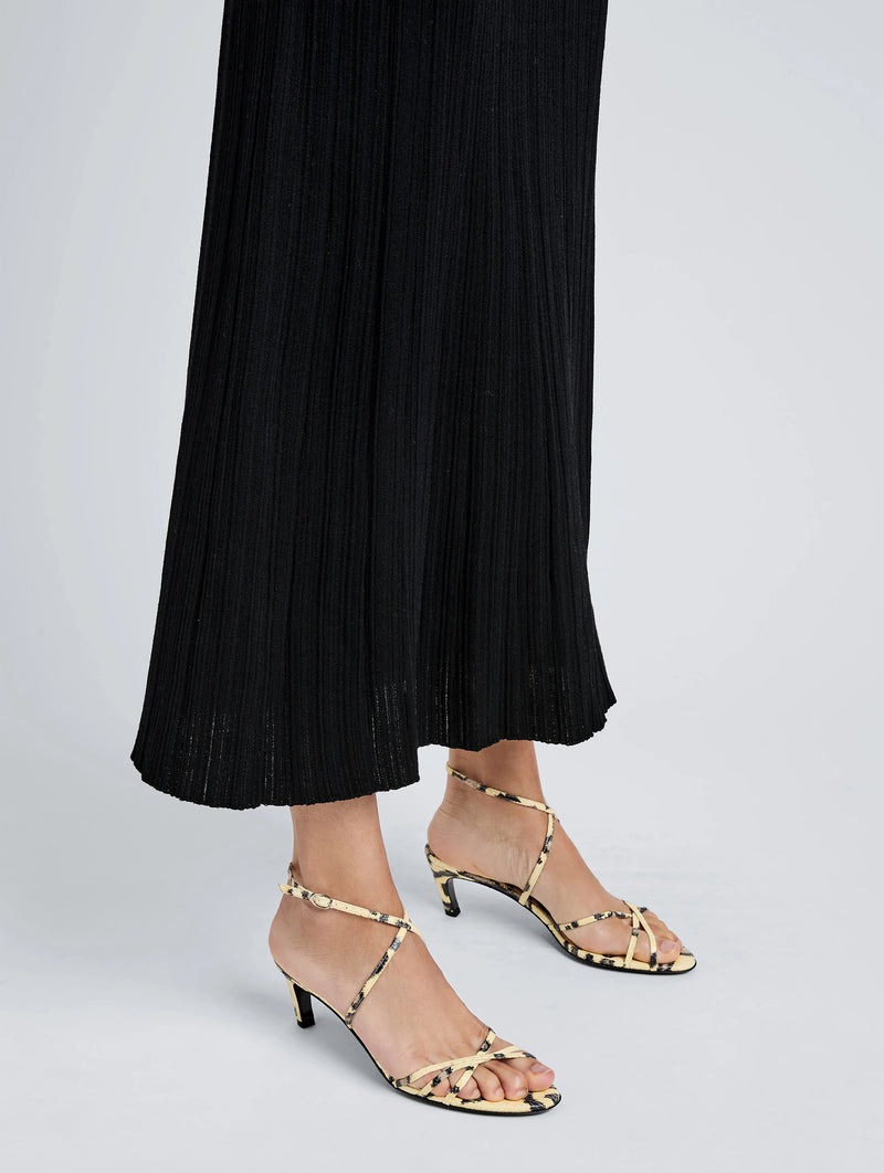 Uma Ankle Strap Sandals in Embossed Python