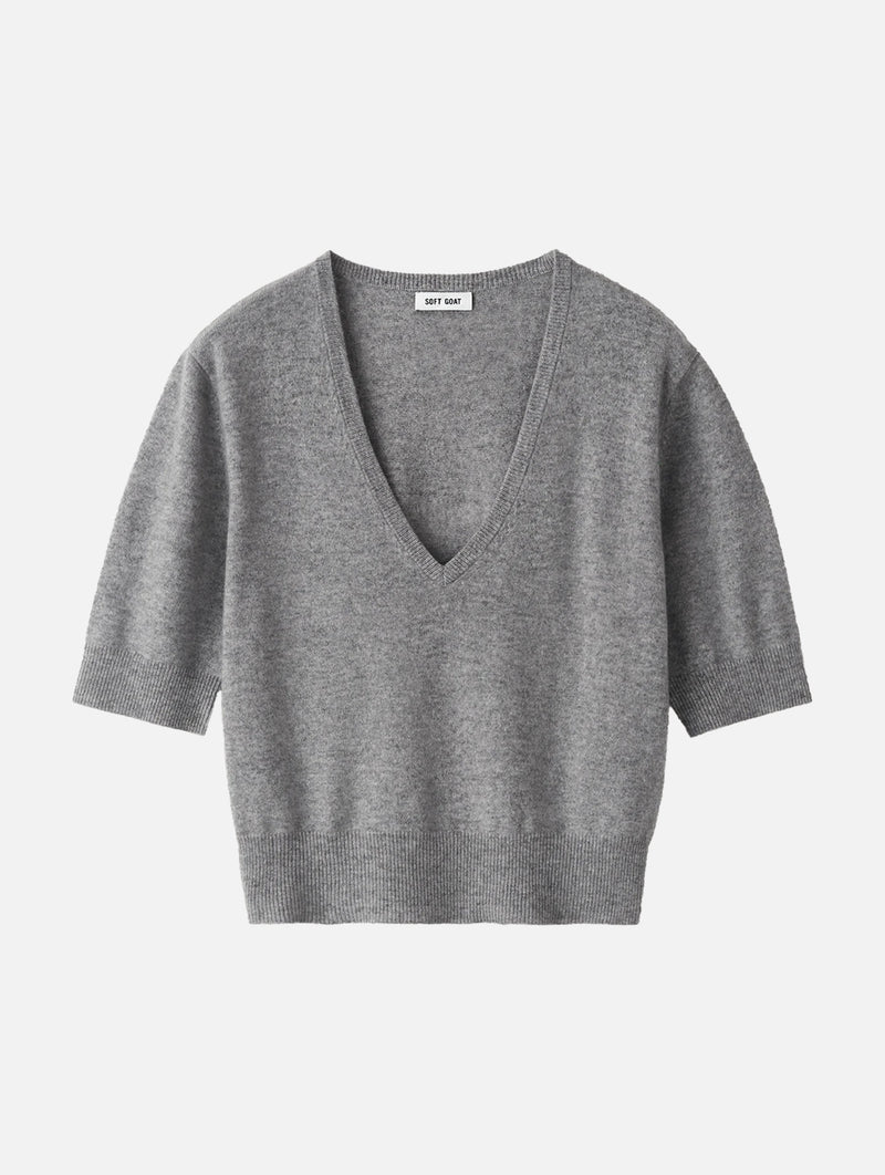 V-Neck T-Shirt in Grey