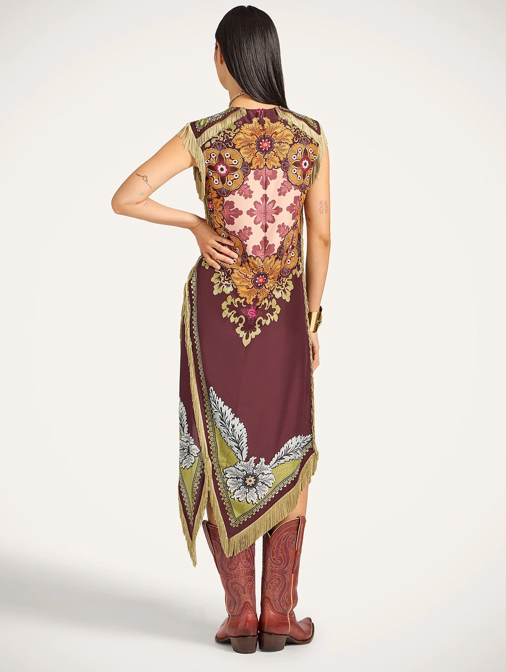 Scarf Dress in Burgundy Bounty Placée
