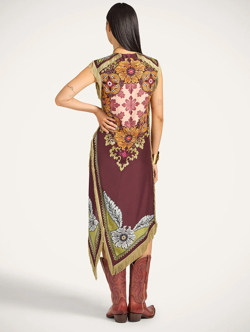 Scarf Dress in Burgundy Bounty Placée