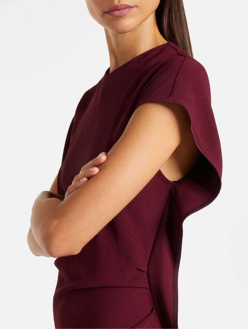 Victoria Midi Dress in Cinnabar Red