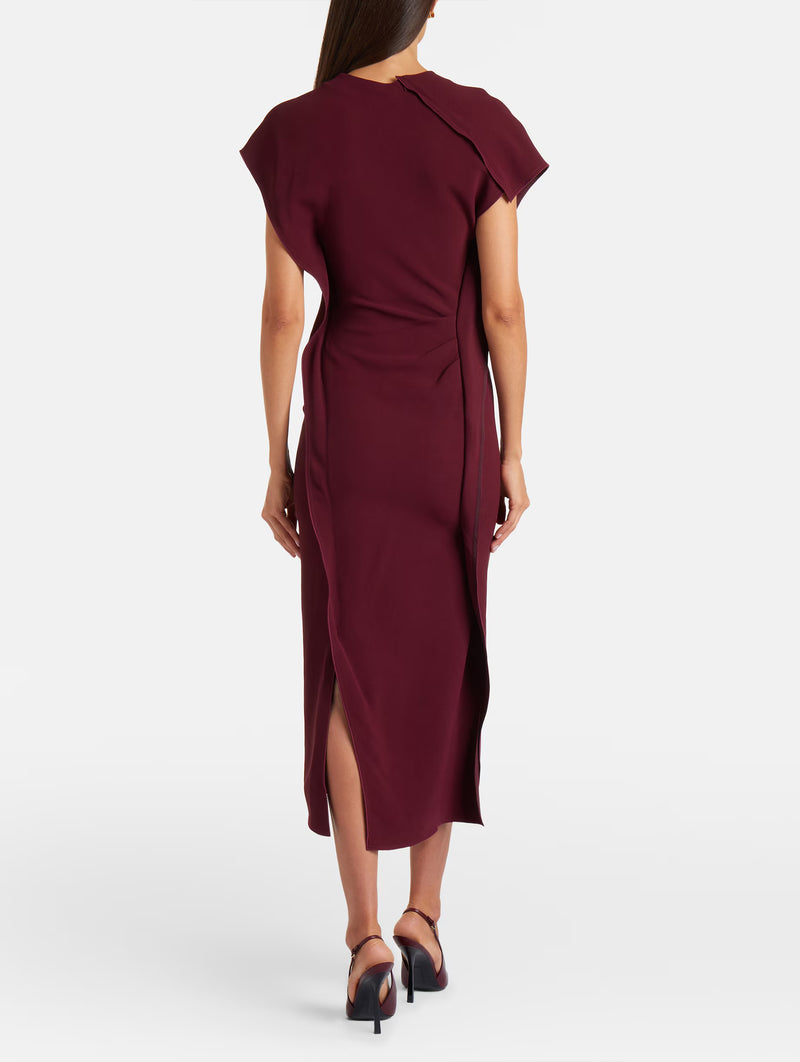 Victoria Midi Dress in Cinnabar Red