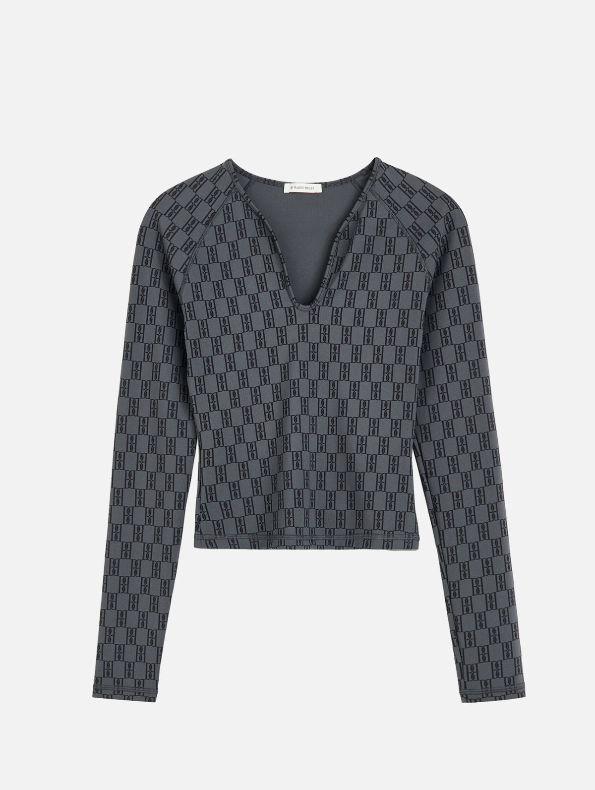 Venazia LS Athletic Top in Monogram Black & Grey