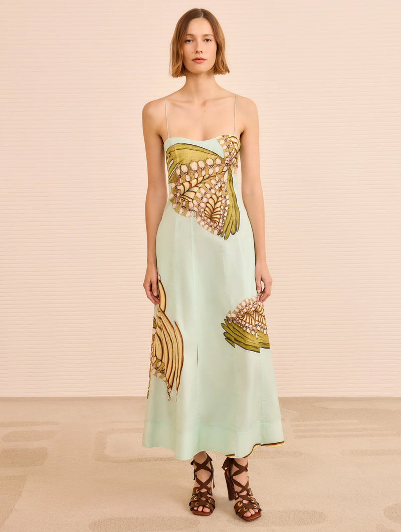 Vesela Cami Midi Dress in water Blossoms