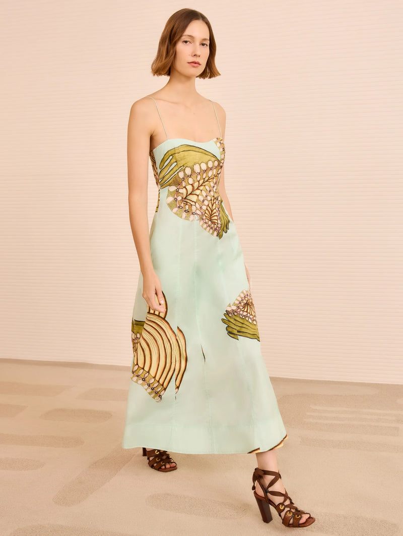 Vesela Cami Midi Dress in water Blossoms