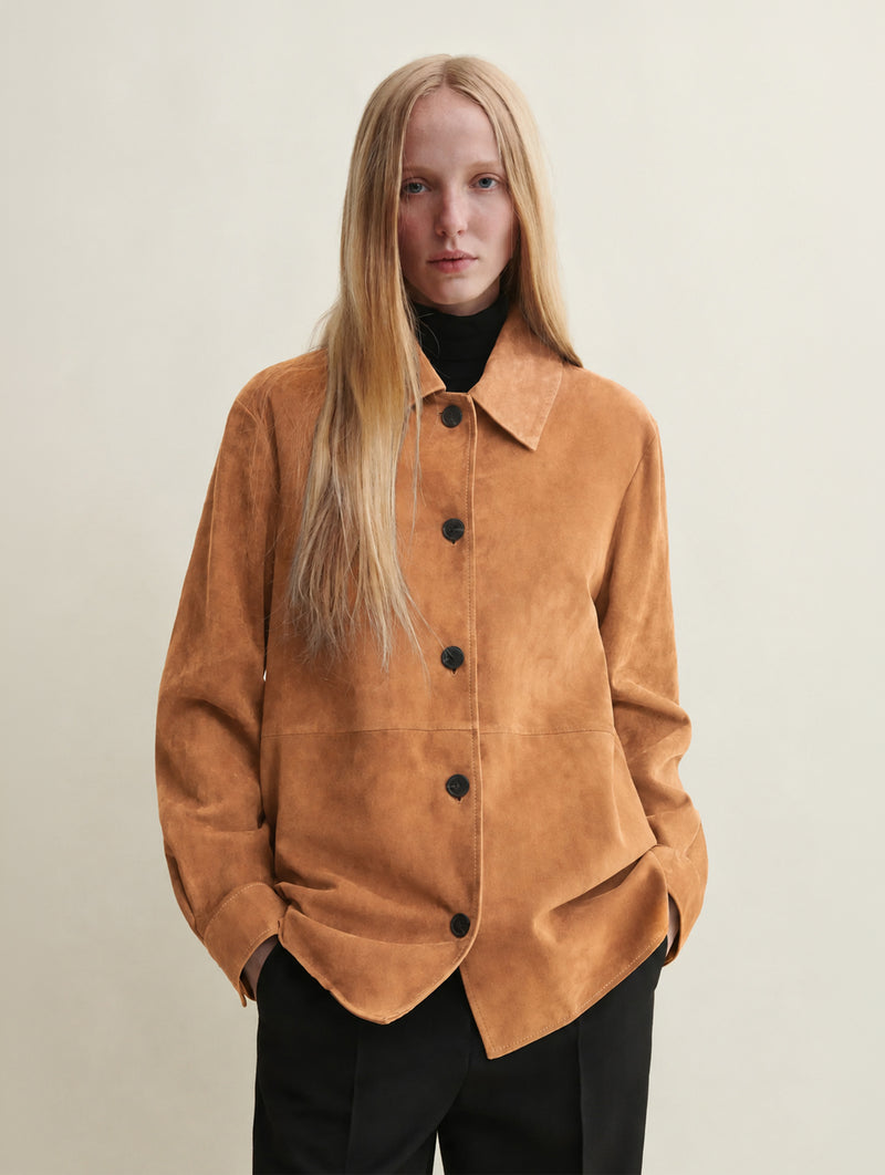 Vicky Suede Jacket in Ocre