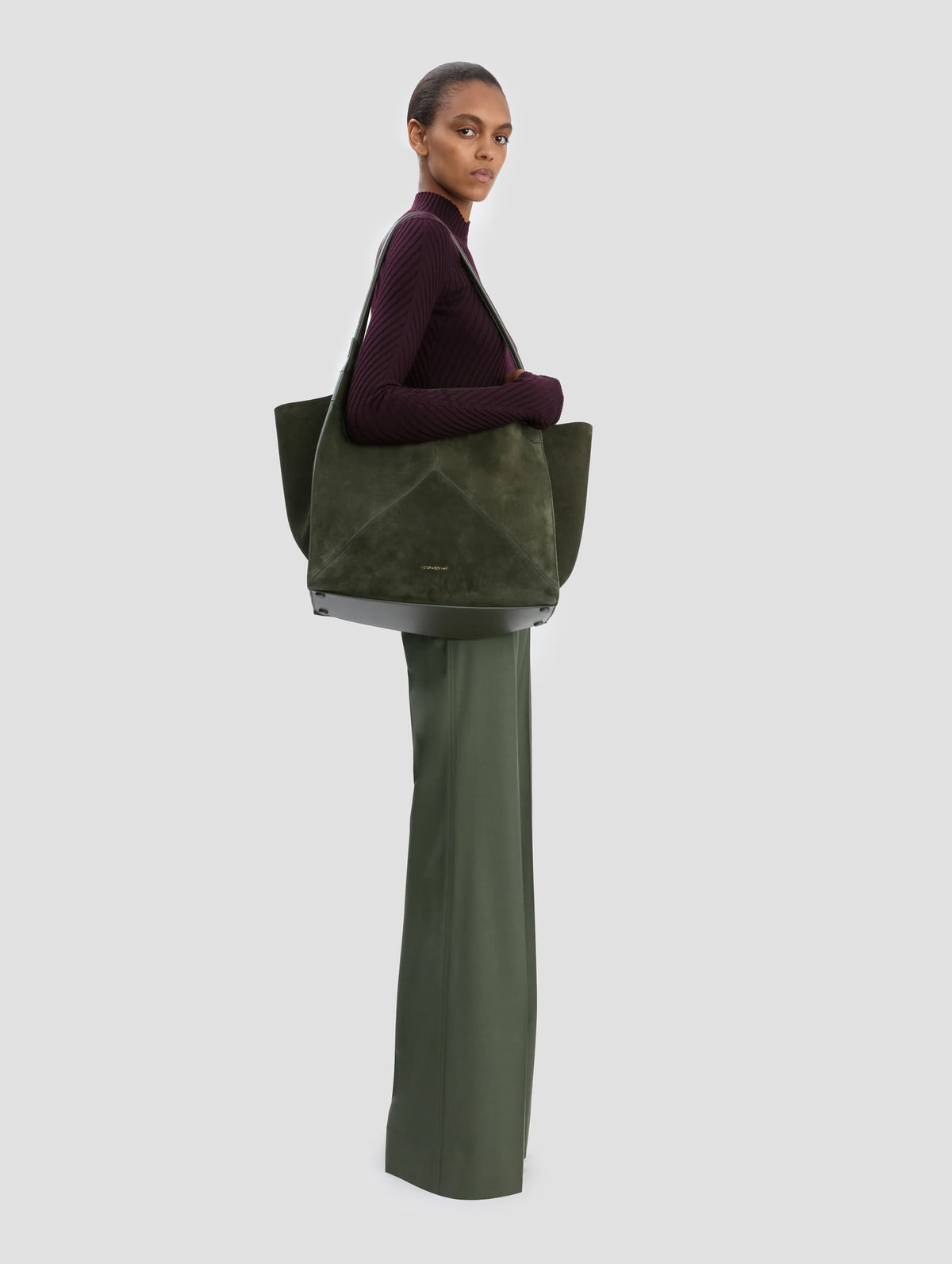 The Large Victoria Soft Tote in Dark Olive