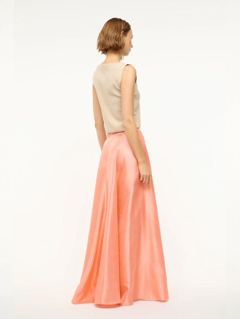 Vincenzo Silk Skirt in Carnation