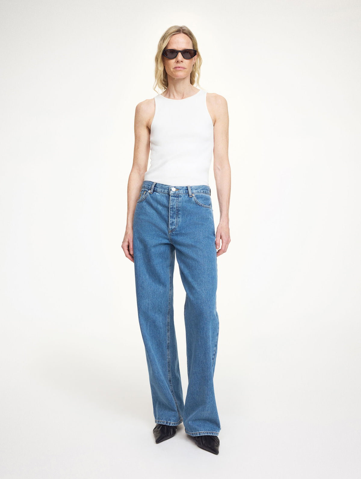 Vinola Jean in Mid Denim Blue