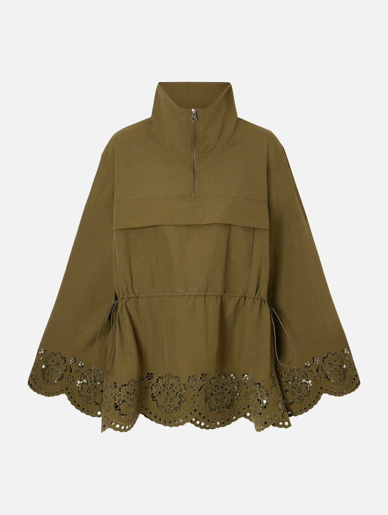 Vittoria Eyelet Jacket in Olive