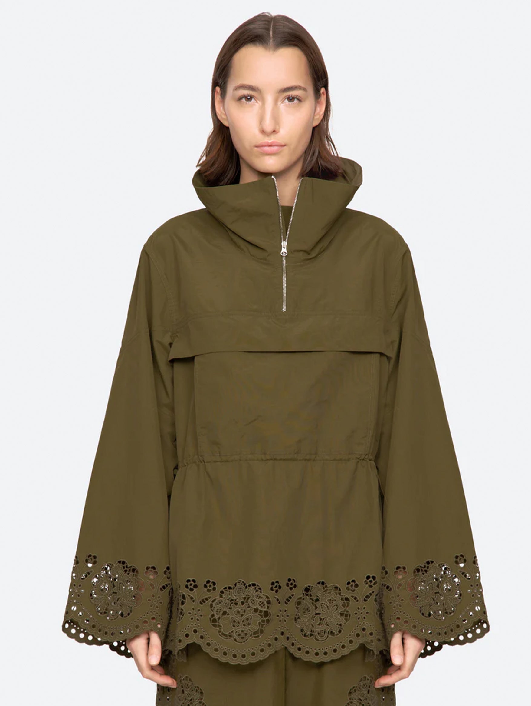 Vittoria Eyelet Jacket in Olive