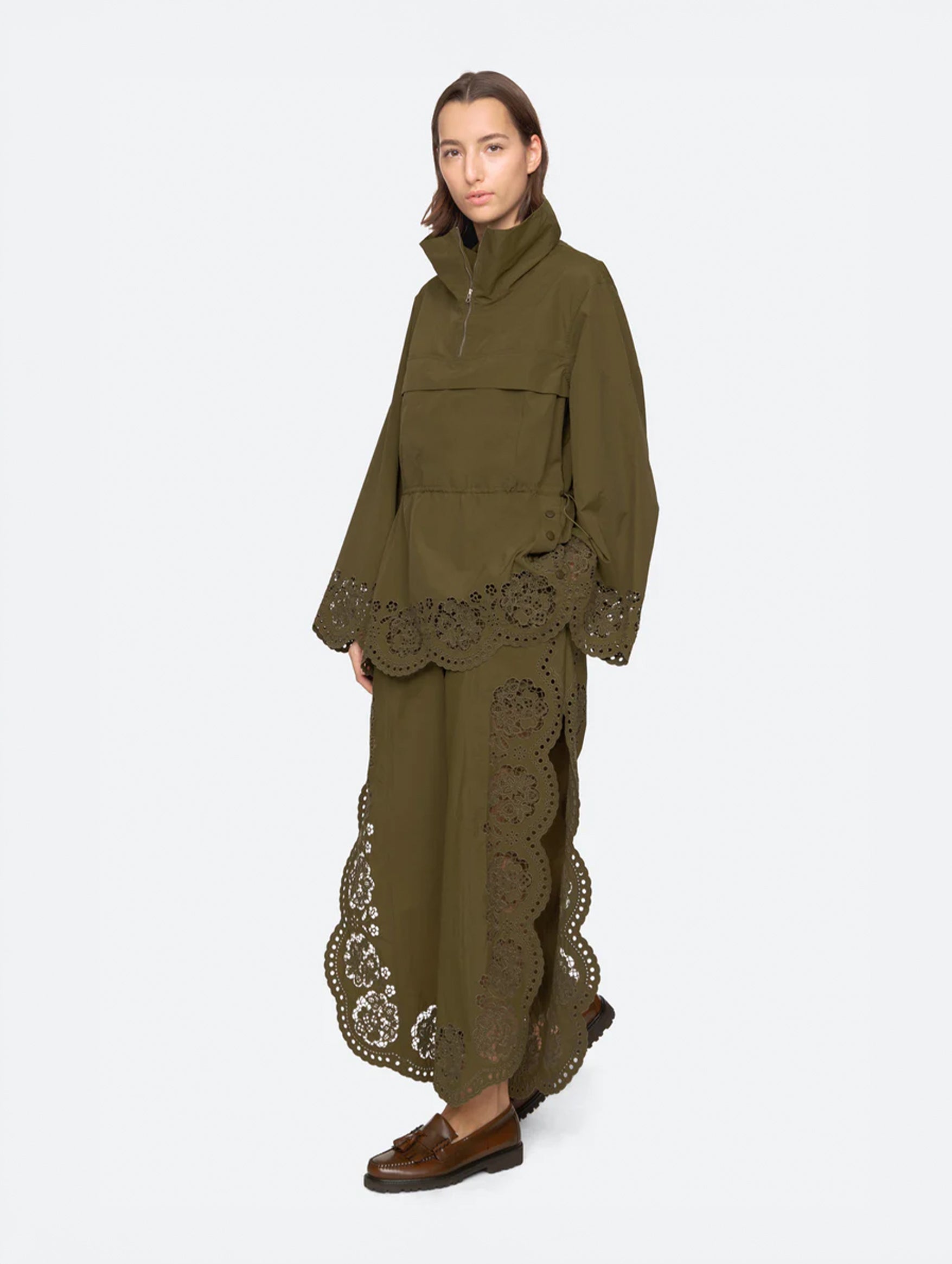 Vittoria Eyelet Jacket in Olive