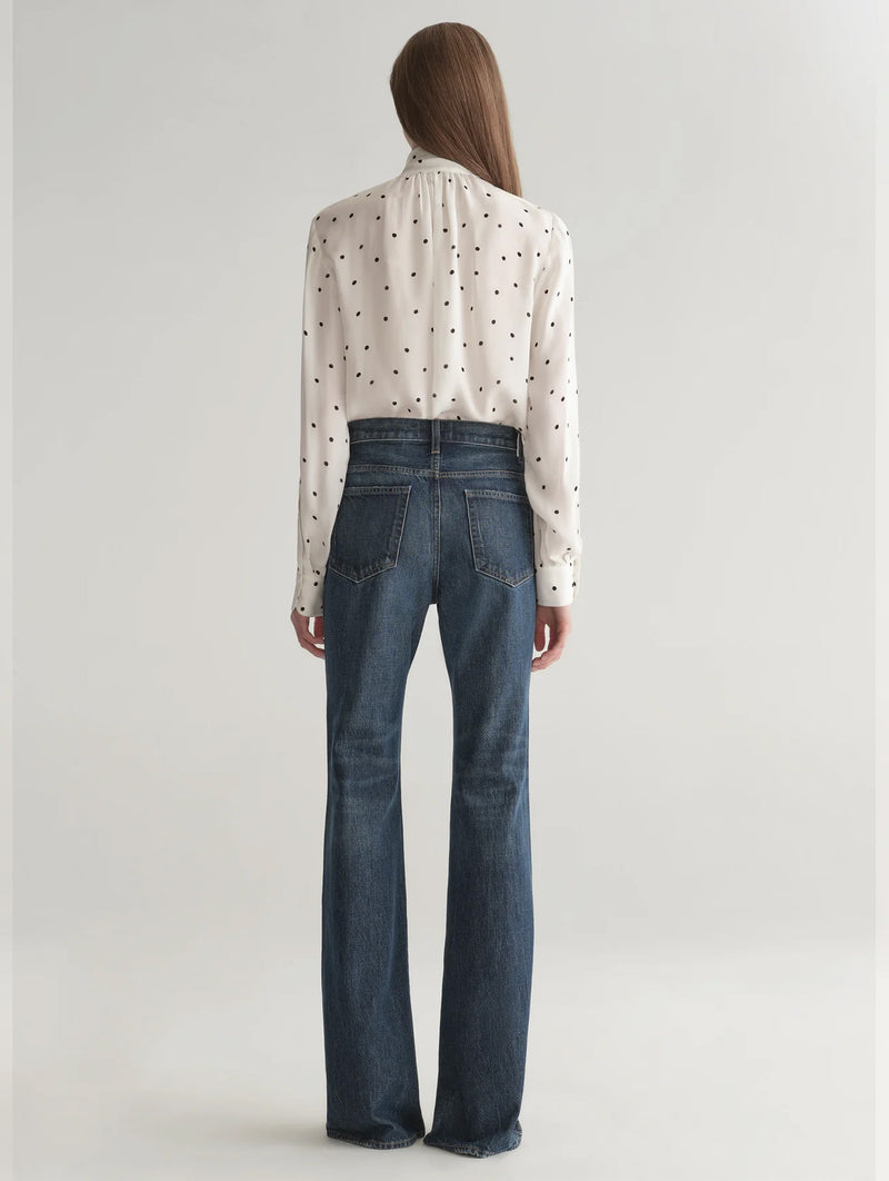 Viv Polka Dot Silk Top in Cream and Black