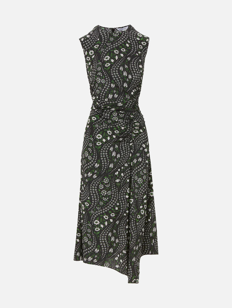 Viviana Silk Dress in Black Multi
