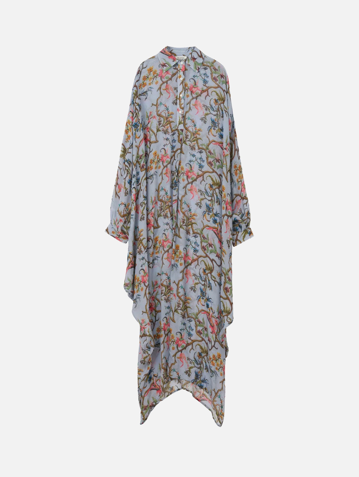 Volta Shirtdress in Blue Trailing Print