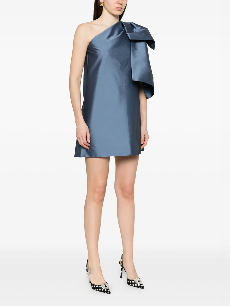 Winnette Short Dress in Mid Blue