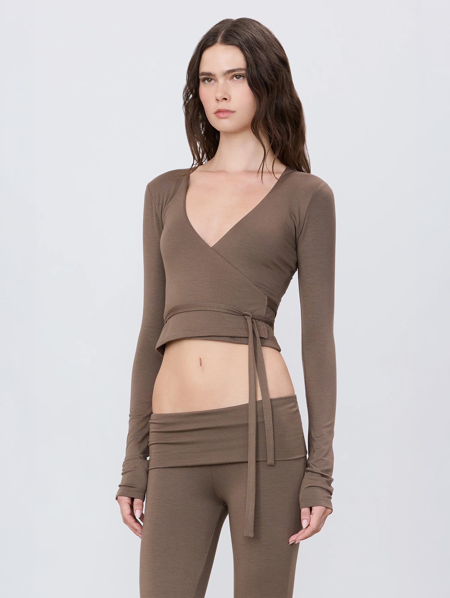 Wrap Top in Mushroom