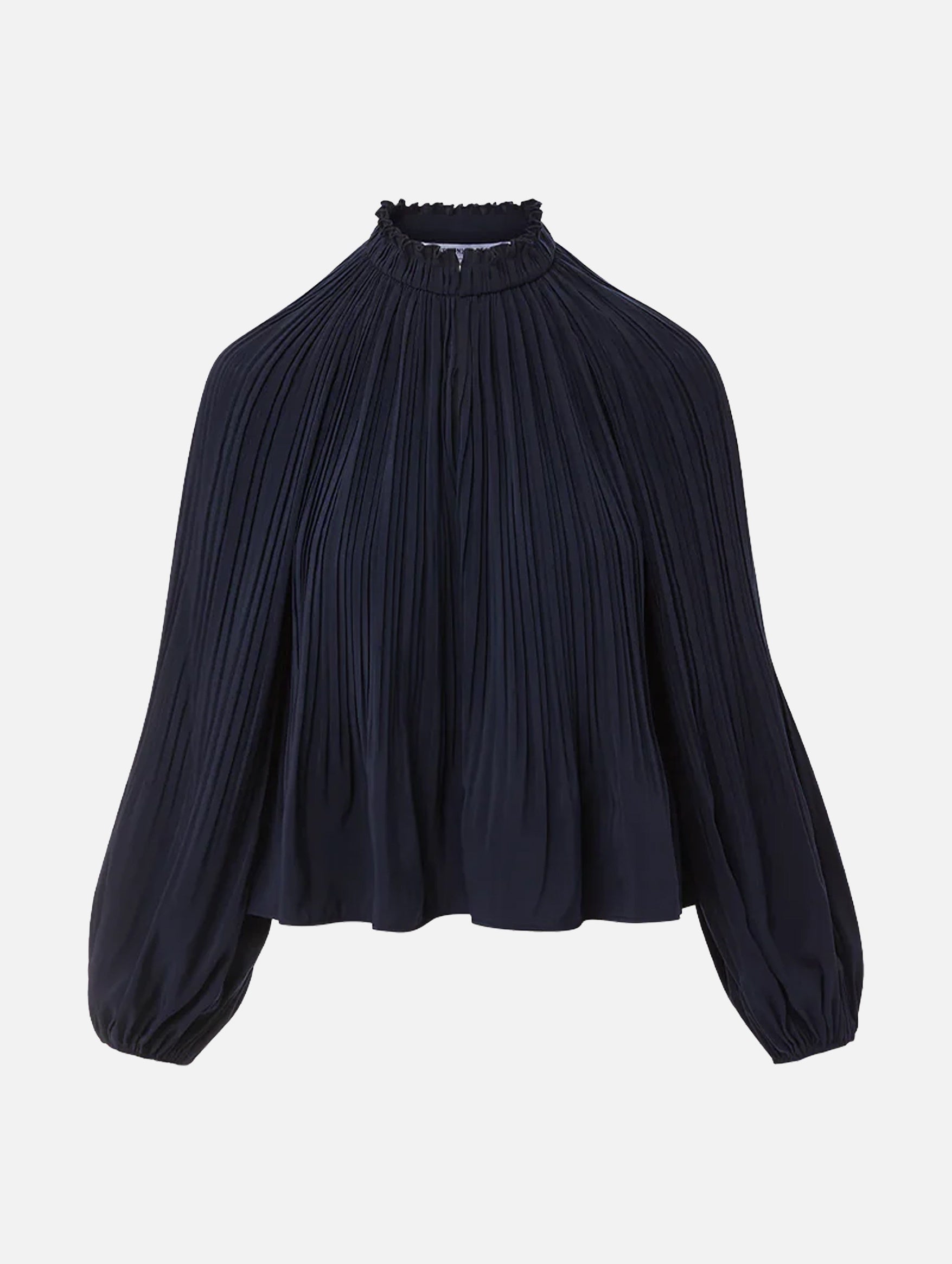 Walker Pleated Top in Navy