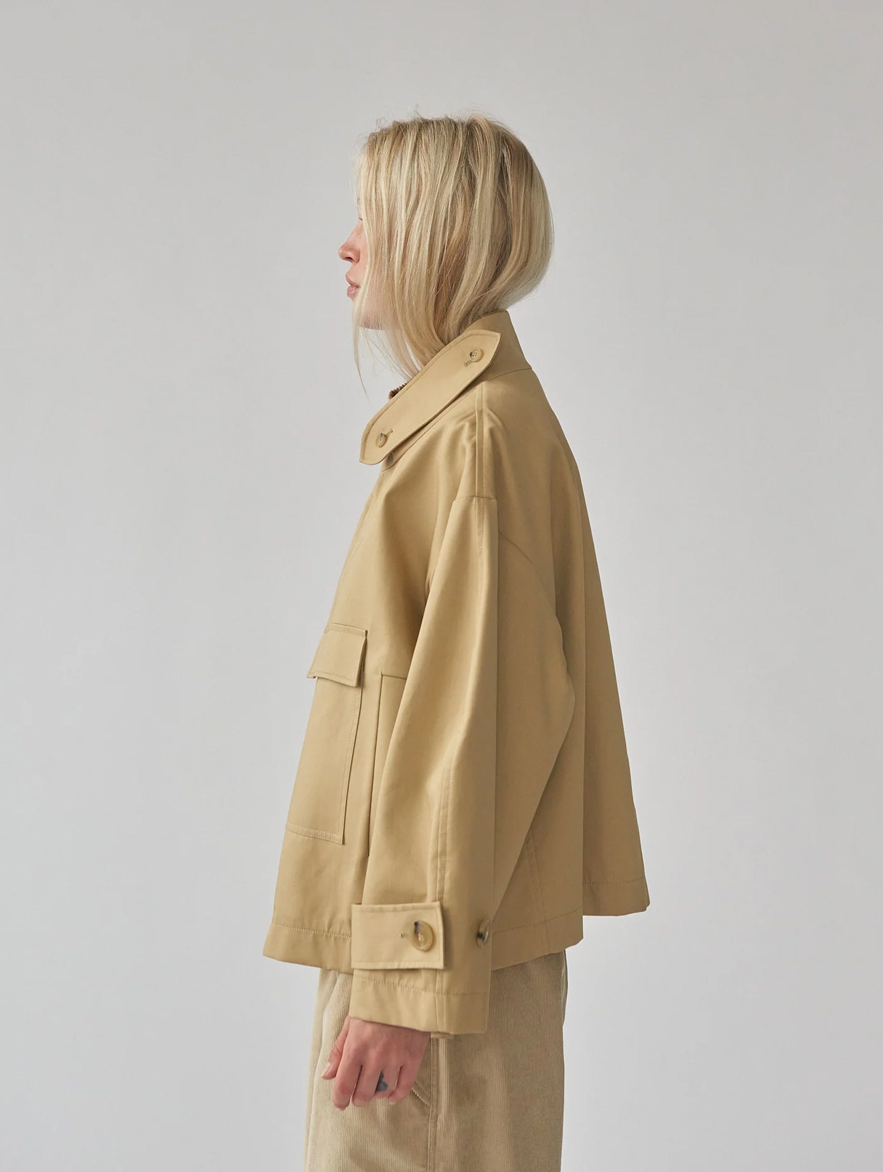 Water Resistant Trench Jacket in Beige