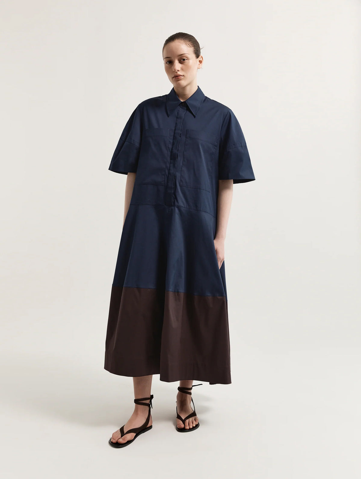 Wendy Shirt Dress in Navy