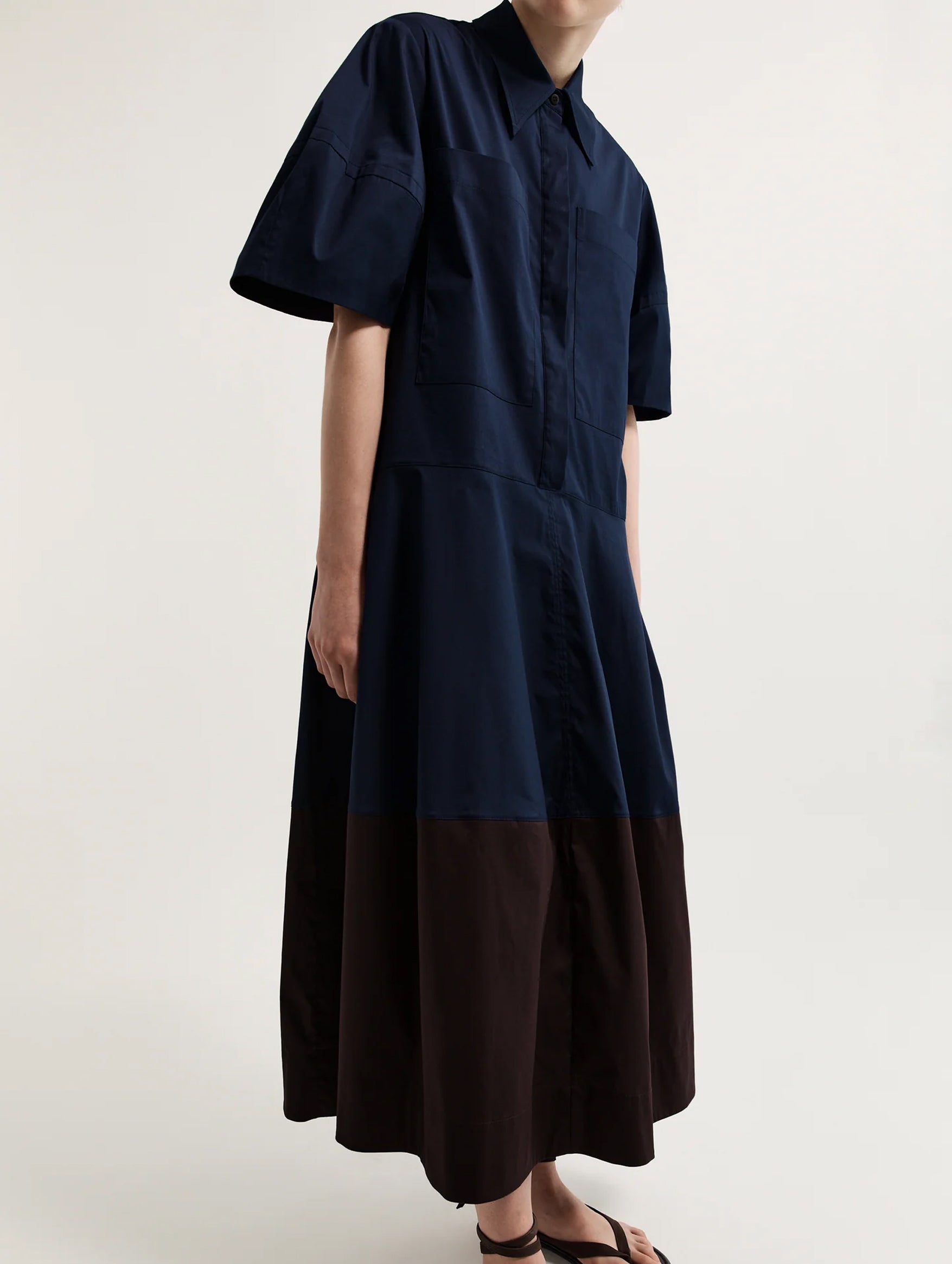 Wendy Shirt Dress in Navy