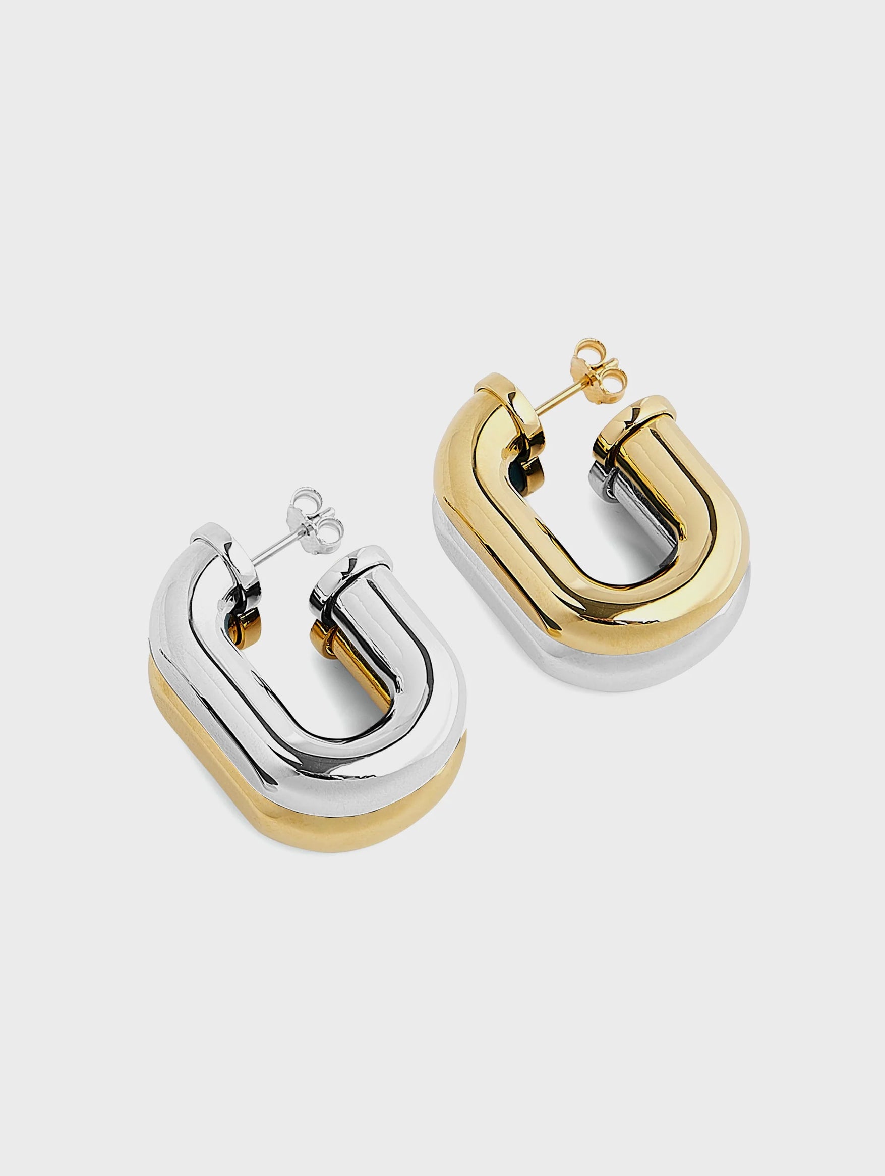XL Link Earrings in Gold and Silver