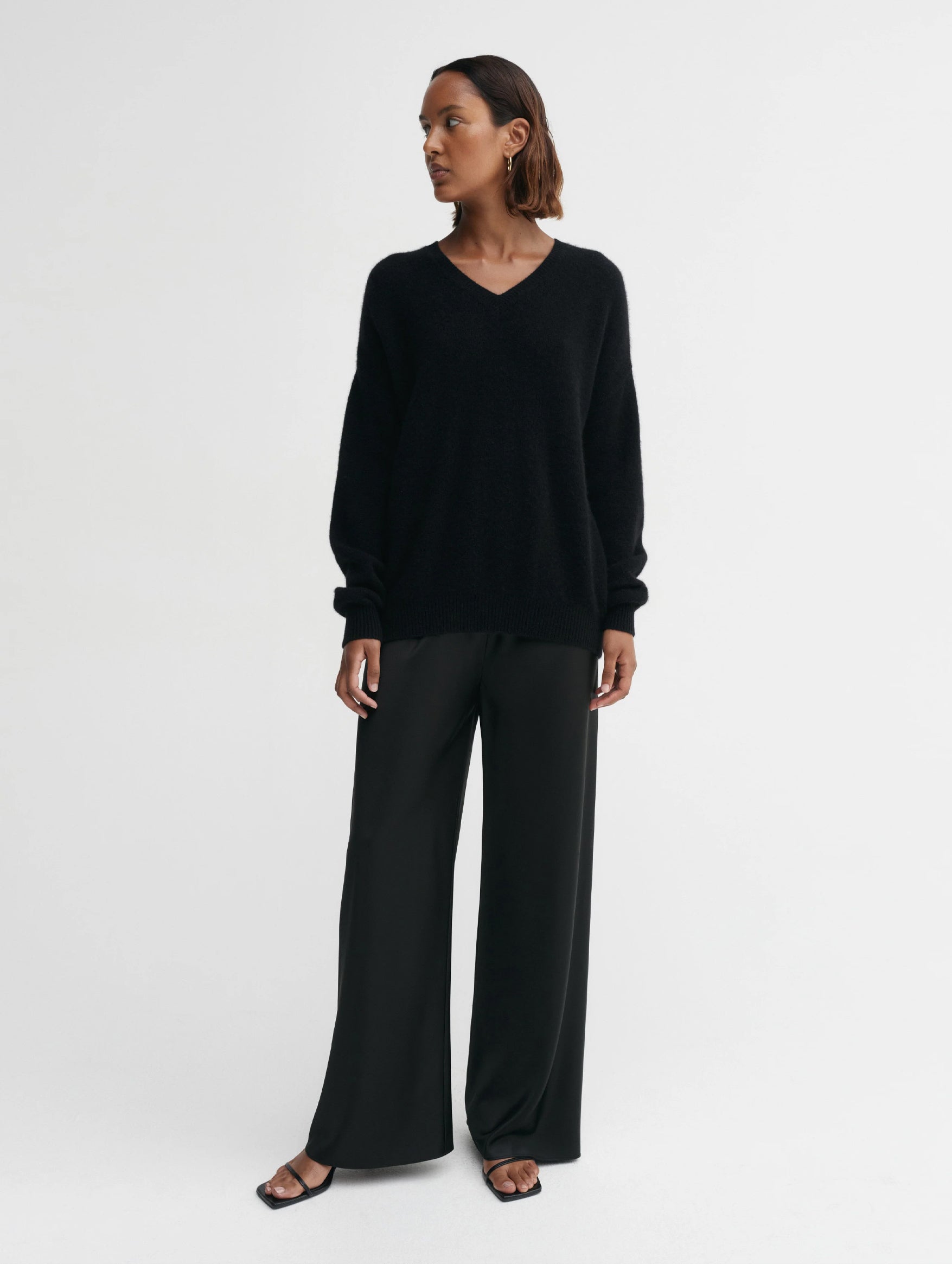 Zaya V-Neck Sweater in Black