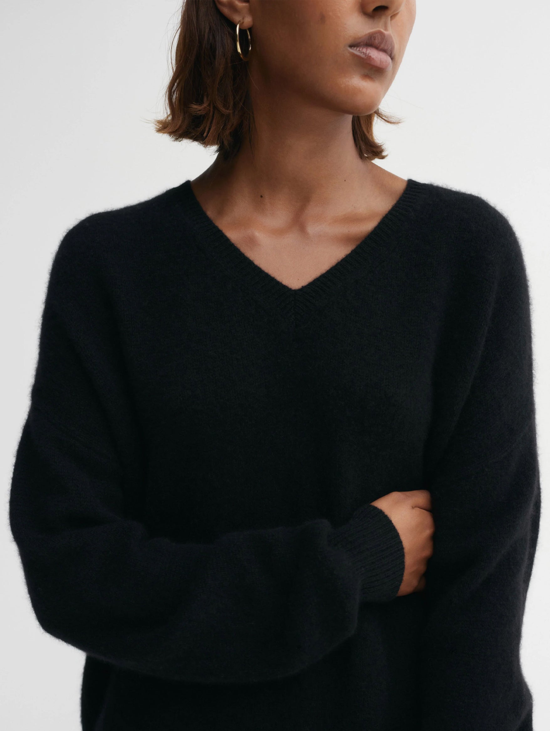 Zaya V-Neck Sweater in Black