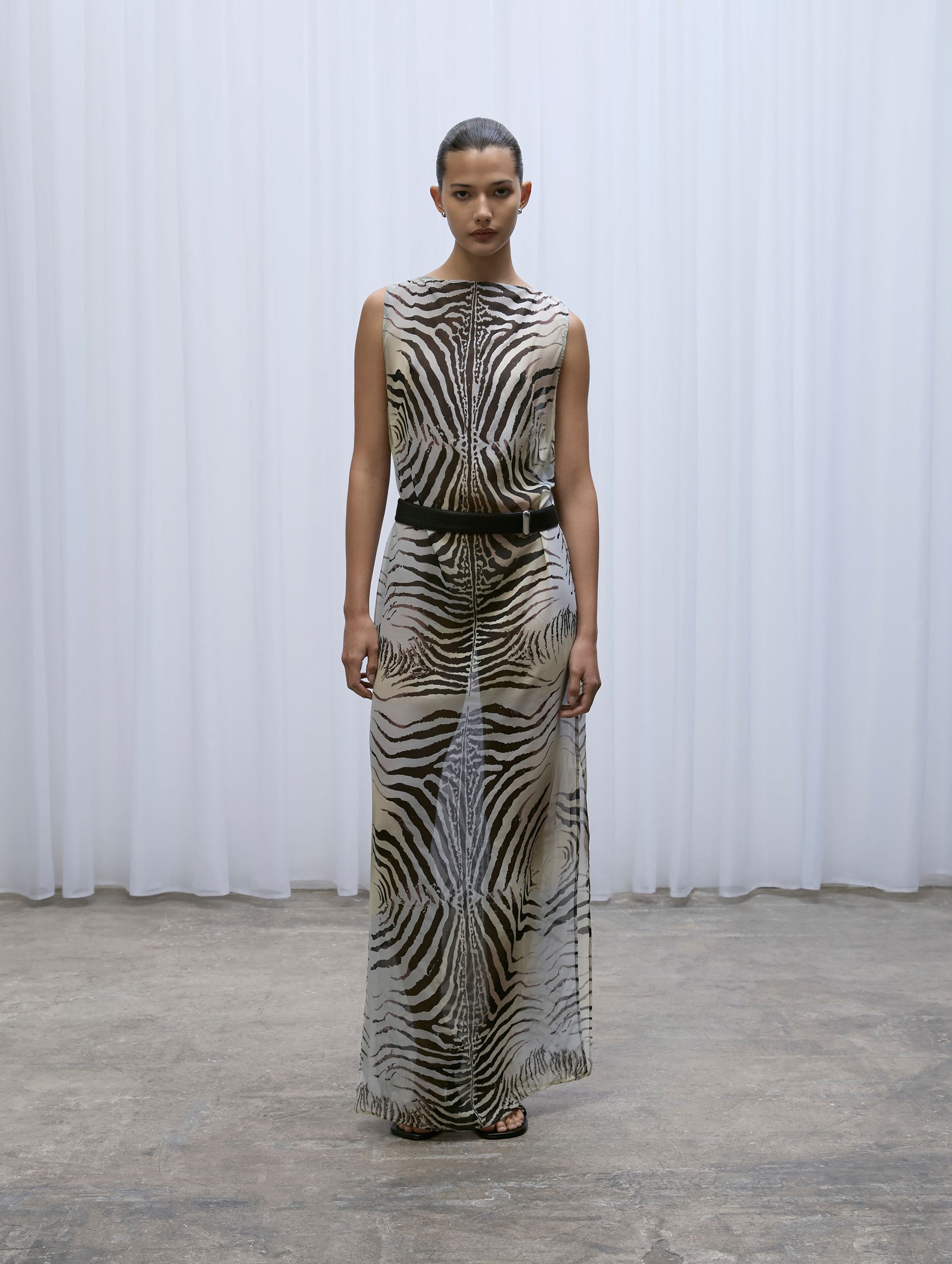 Silk Slip Dress in Zebra