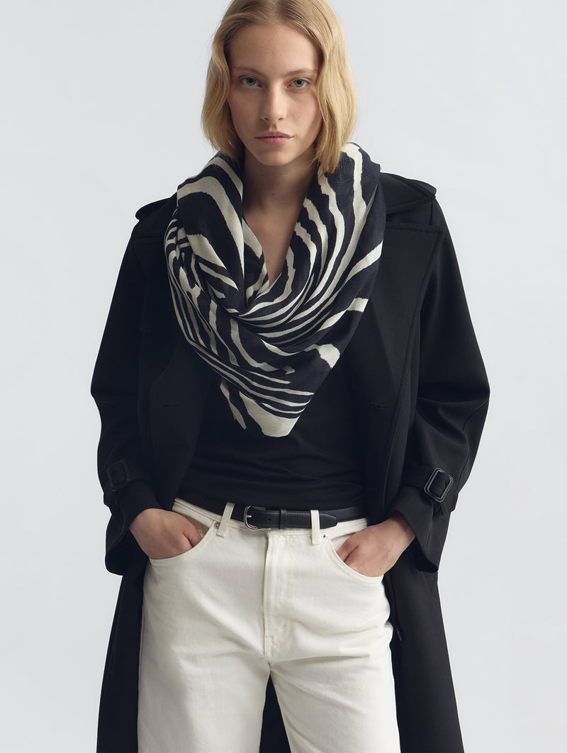 Zebra Cashmere Scarf in Zebra Print