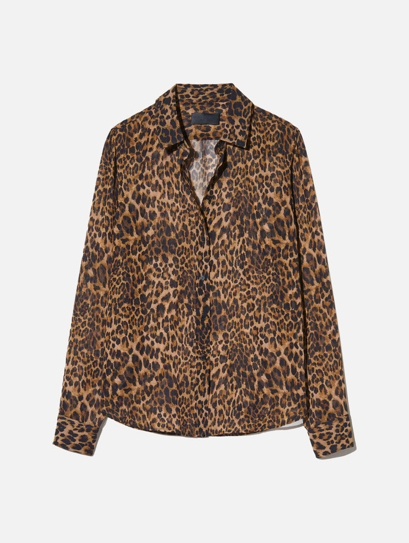 Gaia Slim Shirt in Vintage Leopard