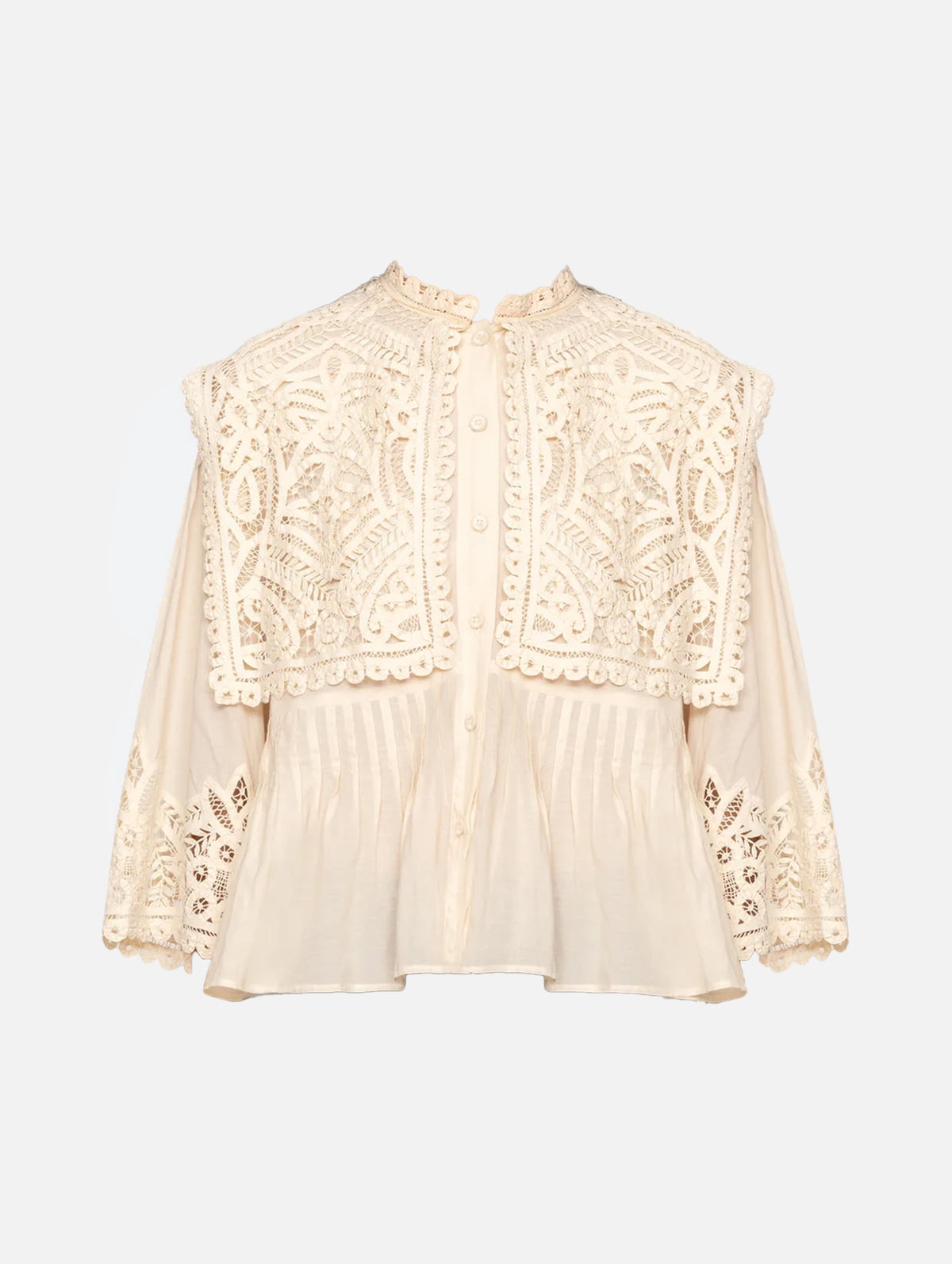 Adelina Battenberg Lace Top in Cream