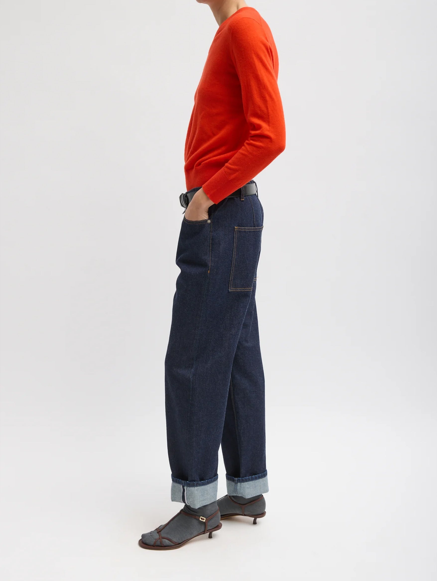Selvage Denim 5 Pocket Alec Jean in Dark Denim